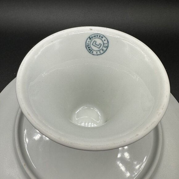 Vintage Naaman Israel Fine Porcelain Footed Cake Fruit Stand Rooster Design 9" - Picture 5 of 8